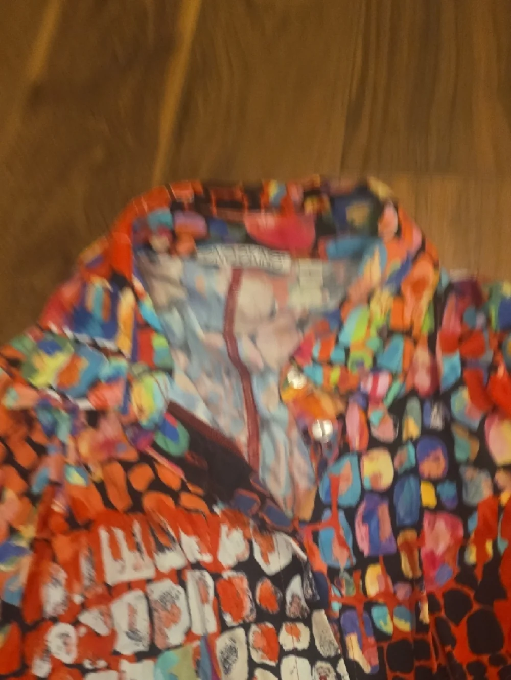 SNO SKINS Multicolor Abstract Button-Up Jacket in Red & Blue - Picture 5 of 5